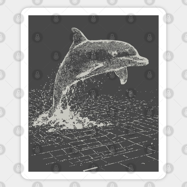 Retro 80s Wireframe Dolphin Retrowave T-Shirt Magnet by TuncGK